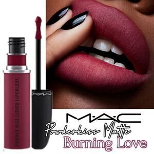 MAC Powderkiss Matte Liquid Lipstick in Burning Love (Berry)
